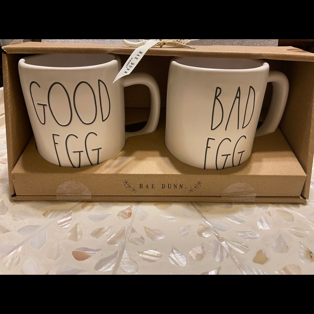 Rae Dunn “Good Egg” & “Bad Egg” Mug Set
